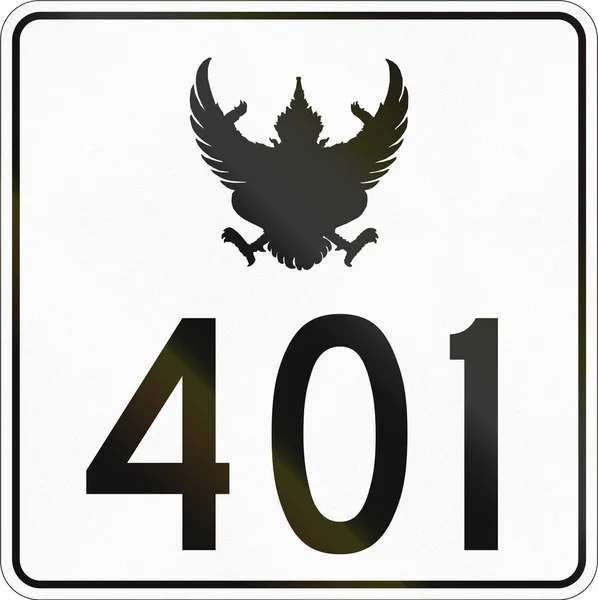 Road shield of a Thailand federal highway — Stock Photo, Image