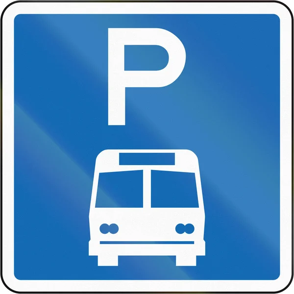 Nieuw-Zeeland verkeersbord: parkeerzone voor bussen met geen tijd limi — Stockfoto