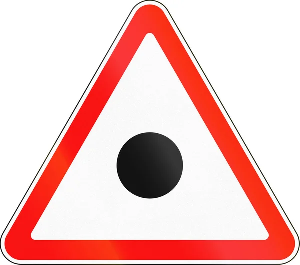 벨라루스어 경고도로 표지판-사고 앞 — 스톡 사진