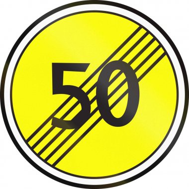 Belarus yasal yol işaret - maksimum hız sınırını sonunda