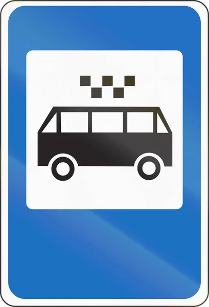 Belarus yol işaret - bir ekspres otobüs rota durdurmak — Stok fotoğraf