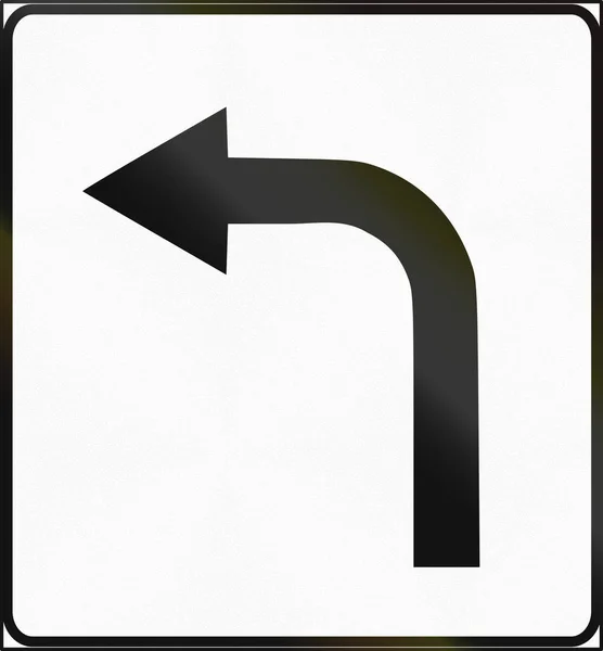 Estonia regulatory road sign - Left turn lane — Stock Photo, Image