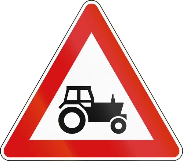 Avertissement Panneau routier utilisé à Malte - Tracteurs — Photo