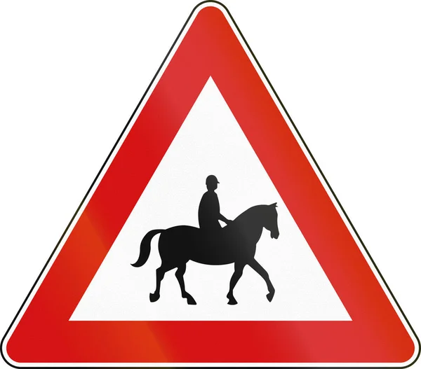 Verkehrszeichen in Malta - Reiterkreuzung — Stockfoto