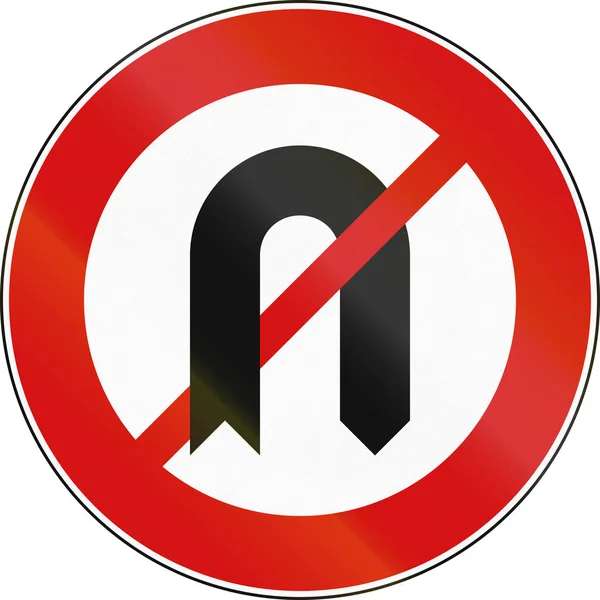 Verkeersbord gebruikt in Malta - No U-Turn — Stockfoto