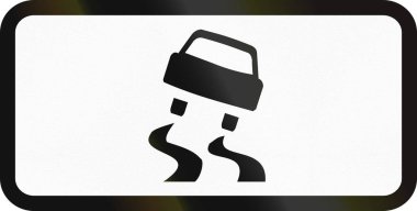 Belarus ek yol işaret - kaygan yol