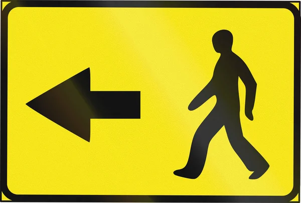 Észt ideiglenes jellegű útjelzés - irány a gyalogosok számára — Stock Fotó