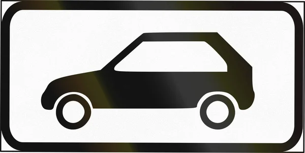 Segnaletica stradale utilizzata in Estonia - targa simbolo per autovetture — Foto Stock