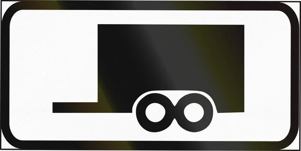 Verkeersbord gebruikt in Estland - symbool plaat voor aanhangwagens — Stockfoto