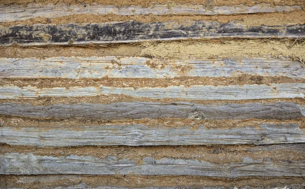 Wall of clay hut usable as a texture — Stock Photo, Image