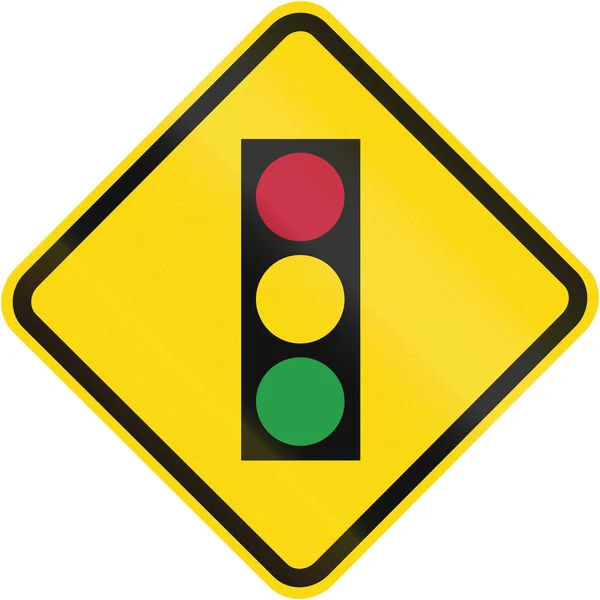 Road sign used in Brazil - Traffic Lights — Stock Photo, Image