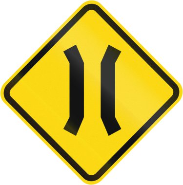 Dar köprü uyarı işareti Brezilya içinde kullanılan 