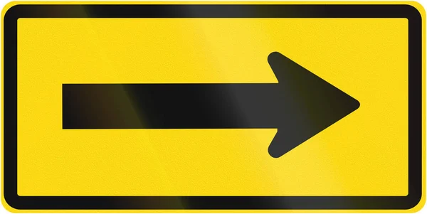 One-way traffic flow to right warning sign used in Brazil — Stock Photo, Image