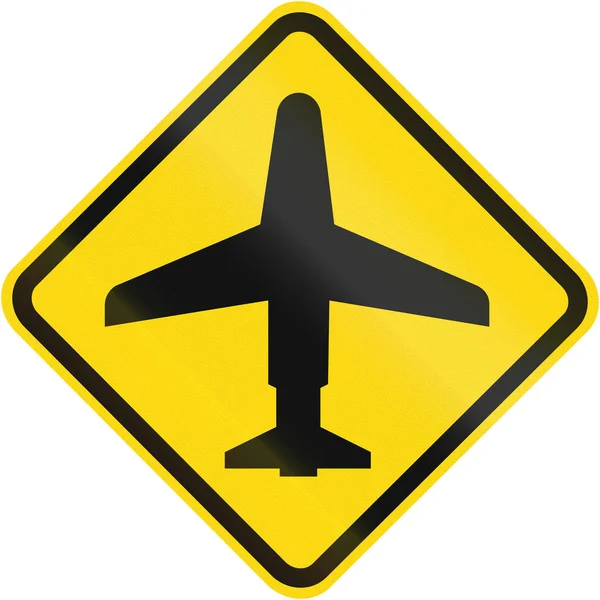 Panneau d'avertissement d'avions volant à basse altitude utilisé au Brésil — Photo