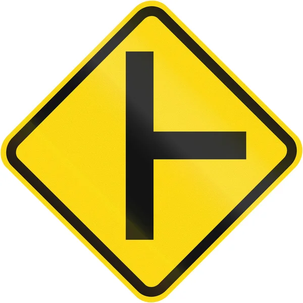 Road sign used in Brazil - Side road junction uncontrolled on right — Stock Photo, Image