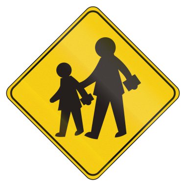 Okul uyarı işareti iki erkek ile Arjantin rakamlar