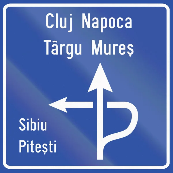 Signo de dirección de tipo de diagrama utilizado en Rumania — Foto de Stock