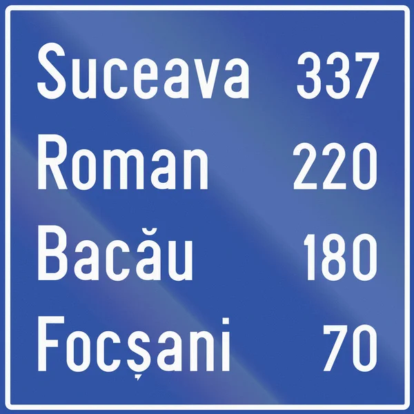 Průvodce znamení se vzdáleností do destinací v Rumunsku — Stock fotografie