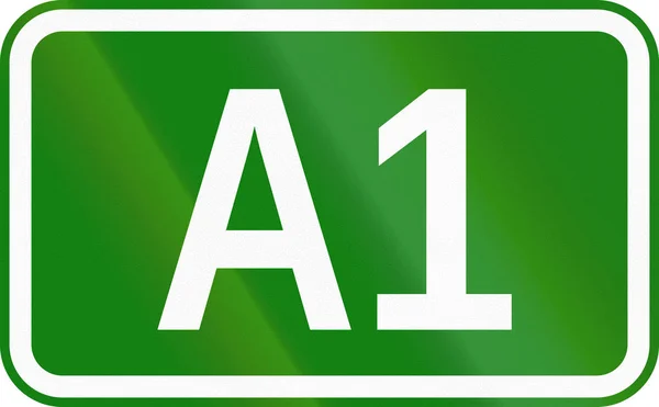 Знак автомагистрали A1, используемый в Румынии — стоковое фото