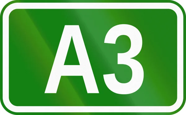 Señal de marcado de autopista A3 utilizada en Rumanía — Foto de Stock