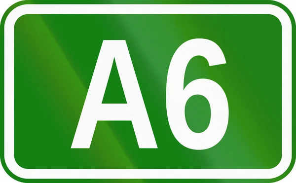 Señal de señalización de autopista A6 utilizada en Rumanía —  Fotos de Stock