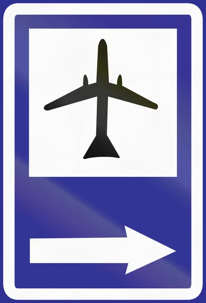 Lotnisko - informacje znak drogowy w Urugwaju — Zdjęcie stockowe