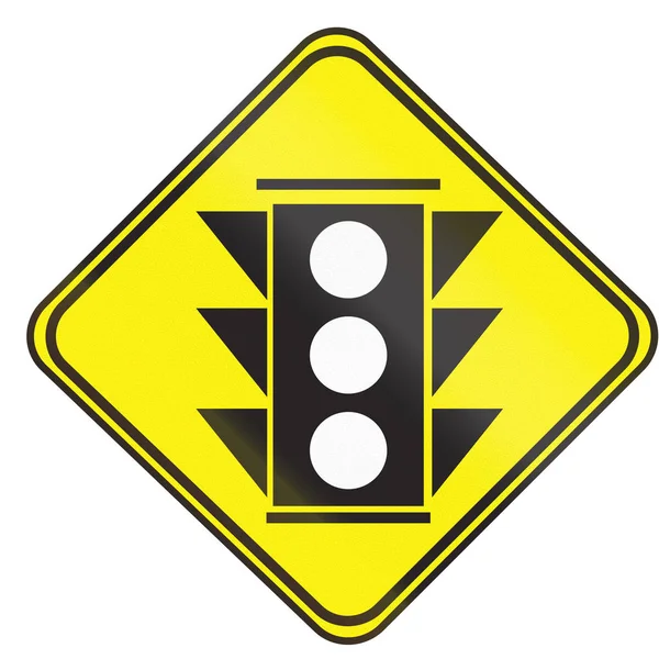 Uruguay - trafik ışıkları kullanılan yol işareti — Stok fotoğraf
