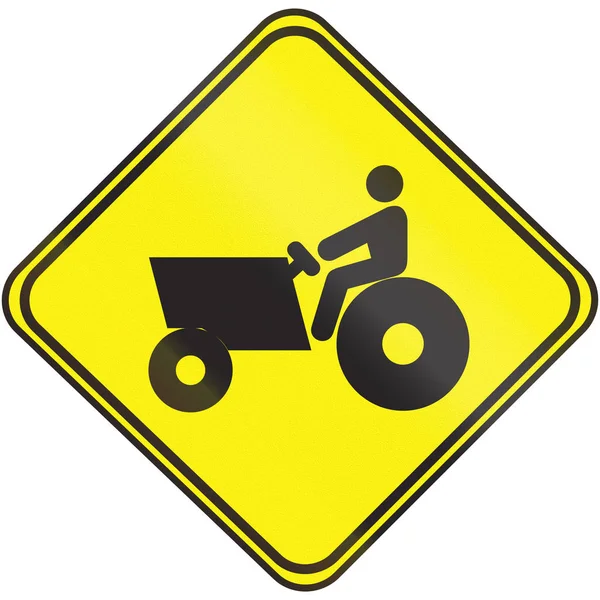 Segnaletica stradale utilizzata in Uruguay - Tractor Crossing — Foto Stock