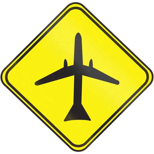 Señal de advertencia de aviones de vuelo bajo utilizada en Uruguay —  Fotos de Stock