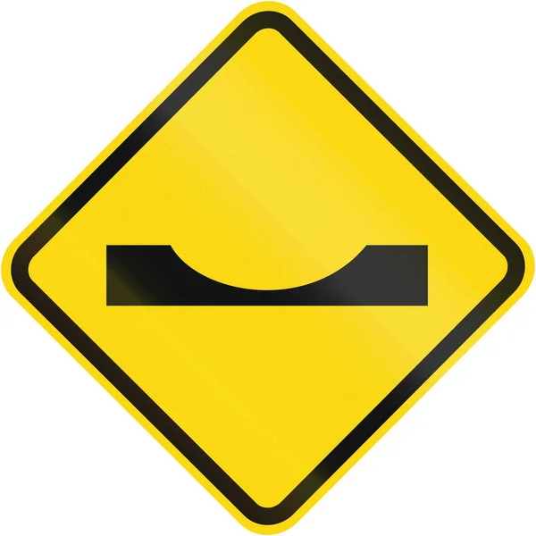 Road Dip warning sign used In Brazil — Stock Photo, Image