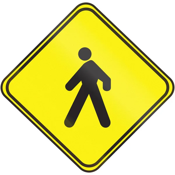 Znak drogowy używany w Urugwaj - przejście dla pieszych — Zdjęcie stockowe