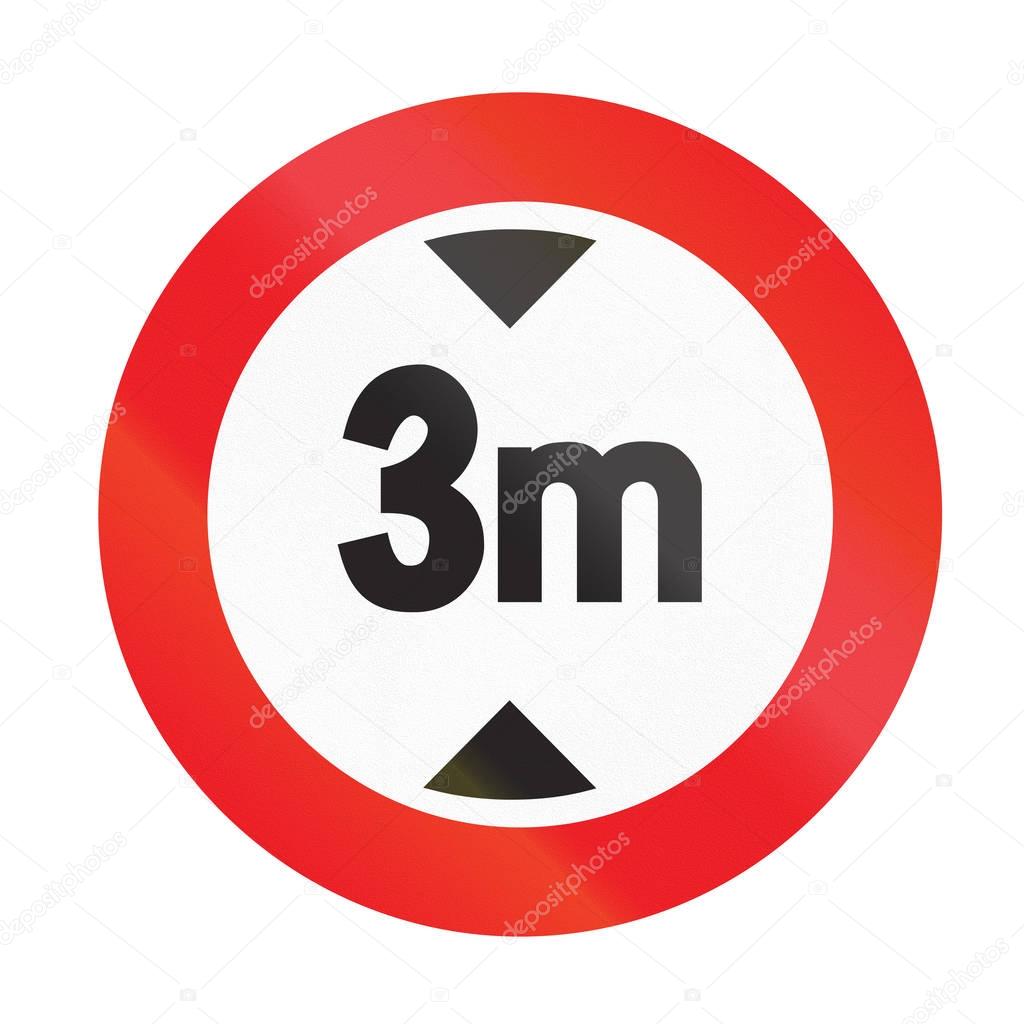 Road sign used in Uruguay - Height Limit