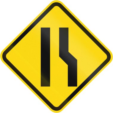 Yolu daraltır üzerinde sağ devam uyarı Brezilya içinde kullanılan