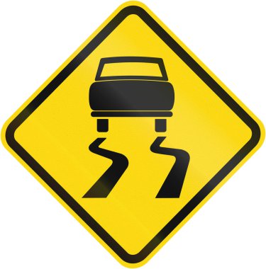 Brezilya - kaygan yol yüzeyi kullanılan yol işareti