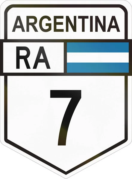 アルゼンチンの国民のルート 7 の国道の標識 — ストック写真