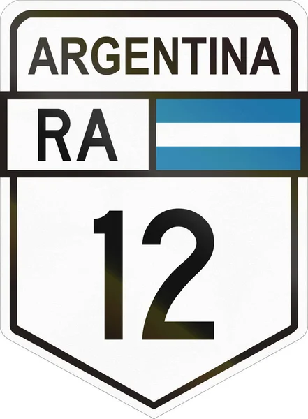 Signo de la ruta nacional argentina 12 — Foto de Stock