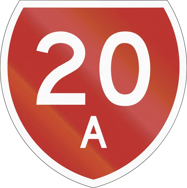 Staatsstraßenschild mit der Nummer 20a in Neuseeland — Stockfoto