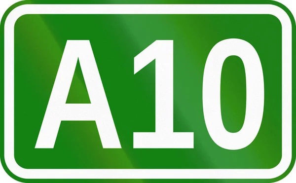 De snelweg A10 markering teken gebruikt in Roemenië — Stockfoto