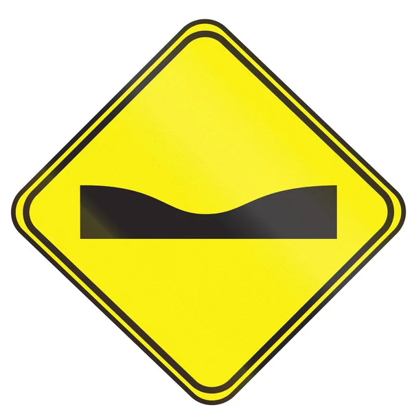 Χρησιμοποιείται στην Ουρουγουάη - Dip οδική πινακίδα — Φωτογραφία Αρχείου