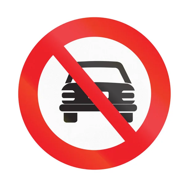 Дорожній знак, що використовується в Уругваї - немає автомобілів — стокове фото
