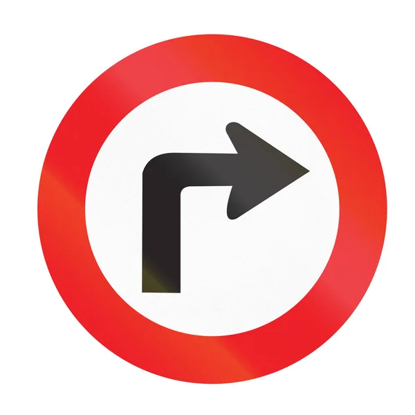 Uruguay - Turn tam önümüzde kullanılan yol işareti — Stok fotoğraf