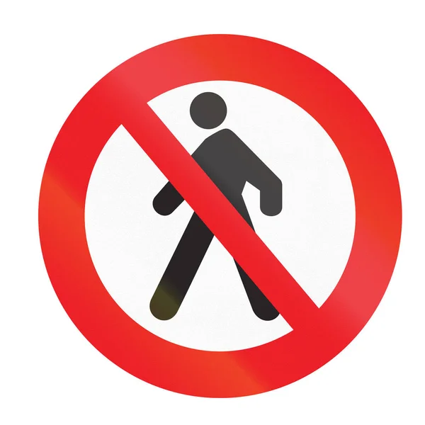 ウルグアイ - 歩行者通行禁止の道路標識 — ストック写真