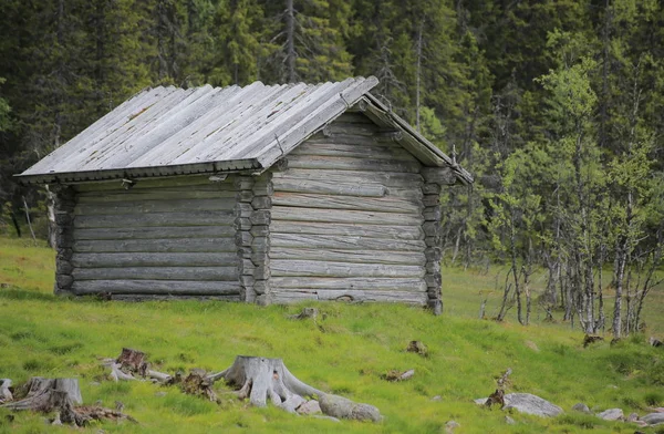 Tandovala 在瑞典达拉纳的自然保护区的历史小木屋 — 图库照片