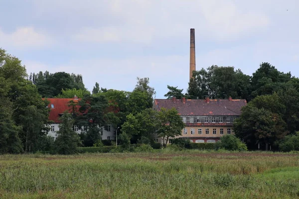 Factory buildings on Riems in Mecklenburg-Vorpommern, Germany — Stock Photo, Image