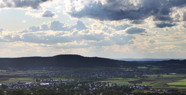 Vista dal castello Wolfstein su Neumarkt in der Oberpfalz, Rittershof e Poelling — Foto Stock