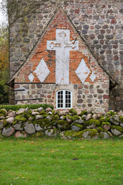 Detail of the historic church in Zarnekow, Germany