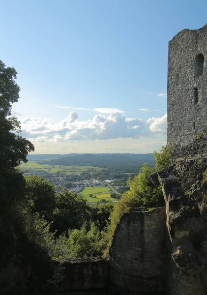 Widok z zamku Wolfstein w pobliżu Neumarkt w der Oberpfalz, Niemcy — Zdjęcie stockowe