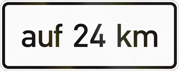 German supplementary road sign - For 24 kilometers — Stock Photo, Image