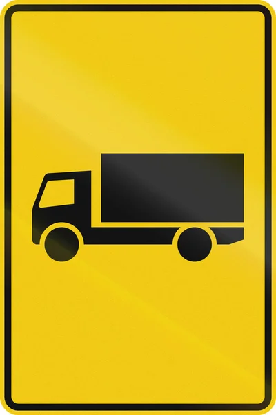 Sinal de indicação alemão para uma rota de camião — Fotografia de Stock