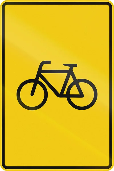 Indicação alemã para rota para ciclistas — Fotografia de Stock